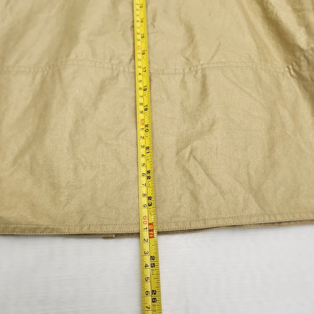 Chicos Jacket Women's 3 Gold Metallic Linen Full Zip Classic Career Evening Chic